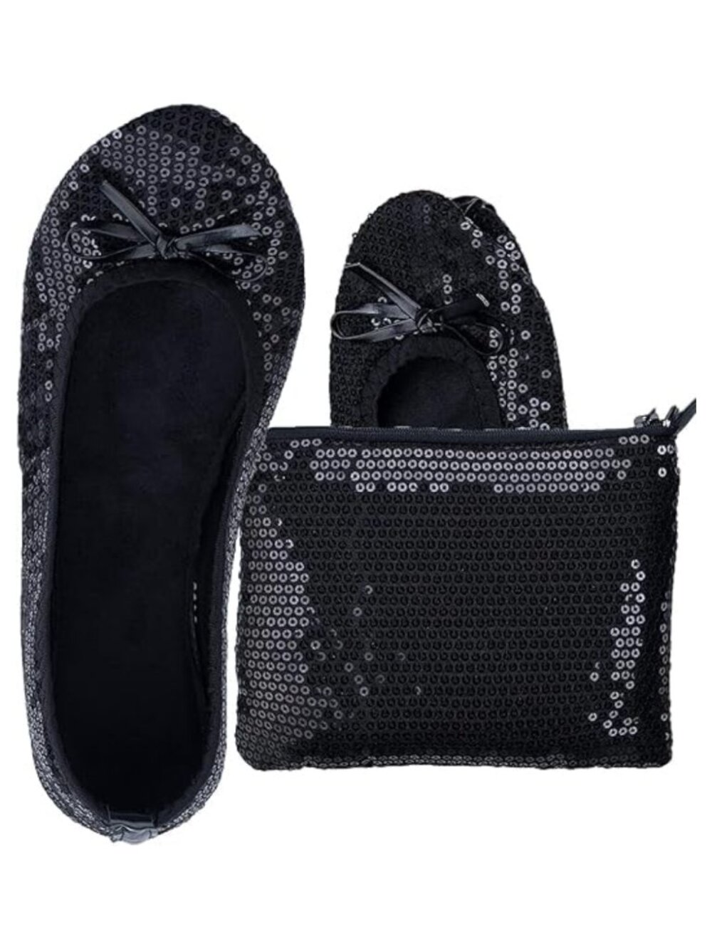 ZWD Women's Portable Foldable Ballet Flats Slippers for Travel Wedding